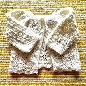 Vintage handknit baby cardigan